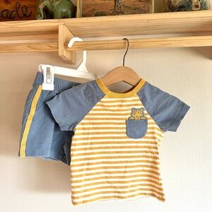 Cat & Jack Yellow and Blue Striped Toddler Shirt